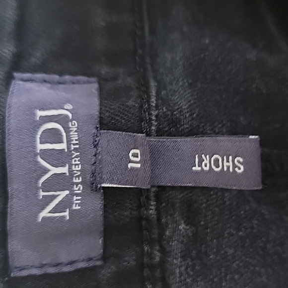 NYDJ Black Marilyn Straight Lift Tuck Black Jeans 32 X 28.5 Womens 10 - Picture 10 of 16